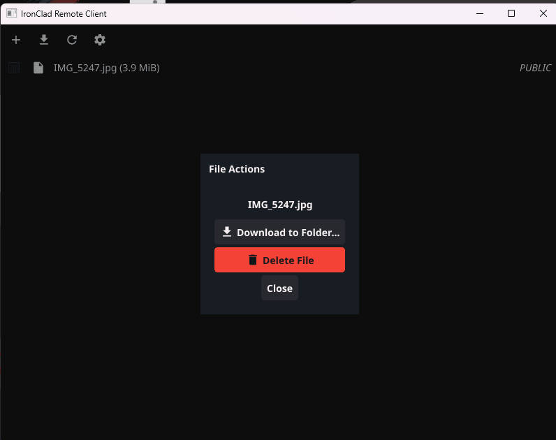 Included IronClad Vault client